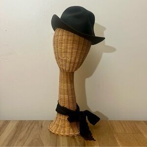 Vintage Knox Black Fur Felt Fedora Hat - Size 7 - 1950s Unisex Style